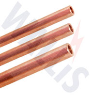 An image of 3 different Wallis solid copper earth rods