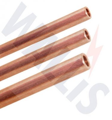 An image of 3 different Wallis solid copper earth rods