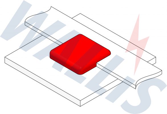 In-situ image of a bar to steel surface welding connection