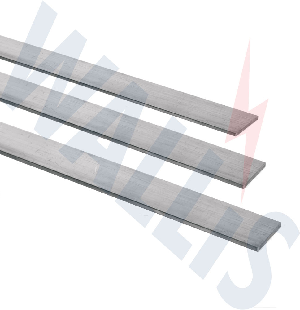 An image of 3 sizes of bare hard drawn aluminium bar