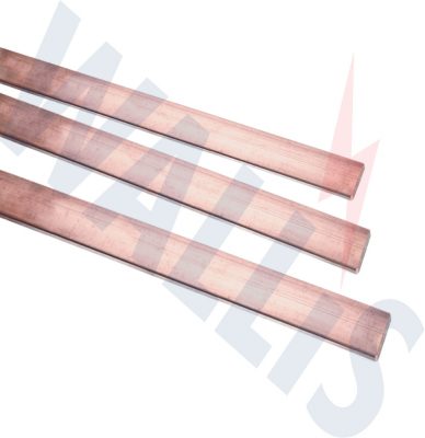 An image of 3 sizes of Wallis bare hard drawn copper bar.