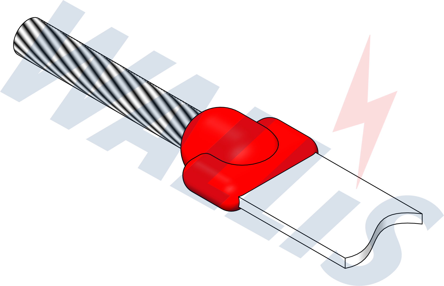 In-situ image of a cable to bar welding connection