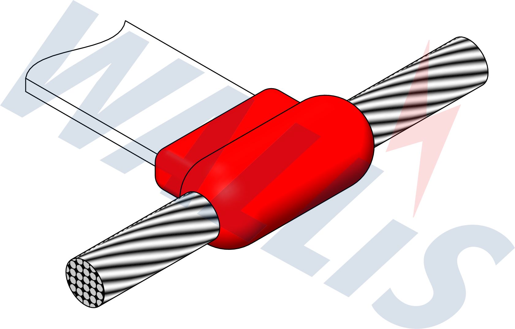 In-situ image of a cable to bar welding connection