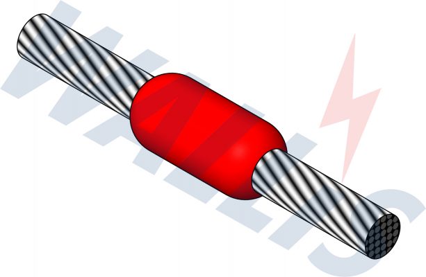 In-situ image of a cable to cable welding connection