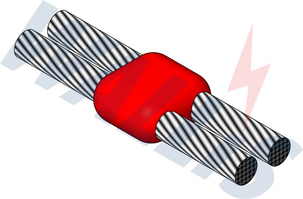 In-situ image of a cable to cable welding connection