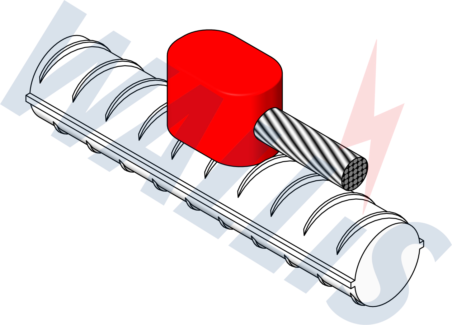 In-situ image of a cable to rebar welding connection