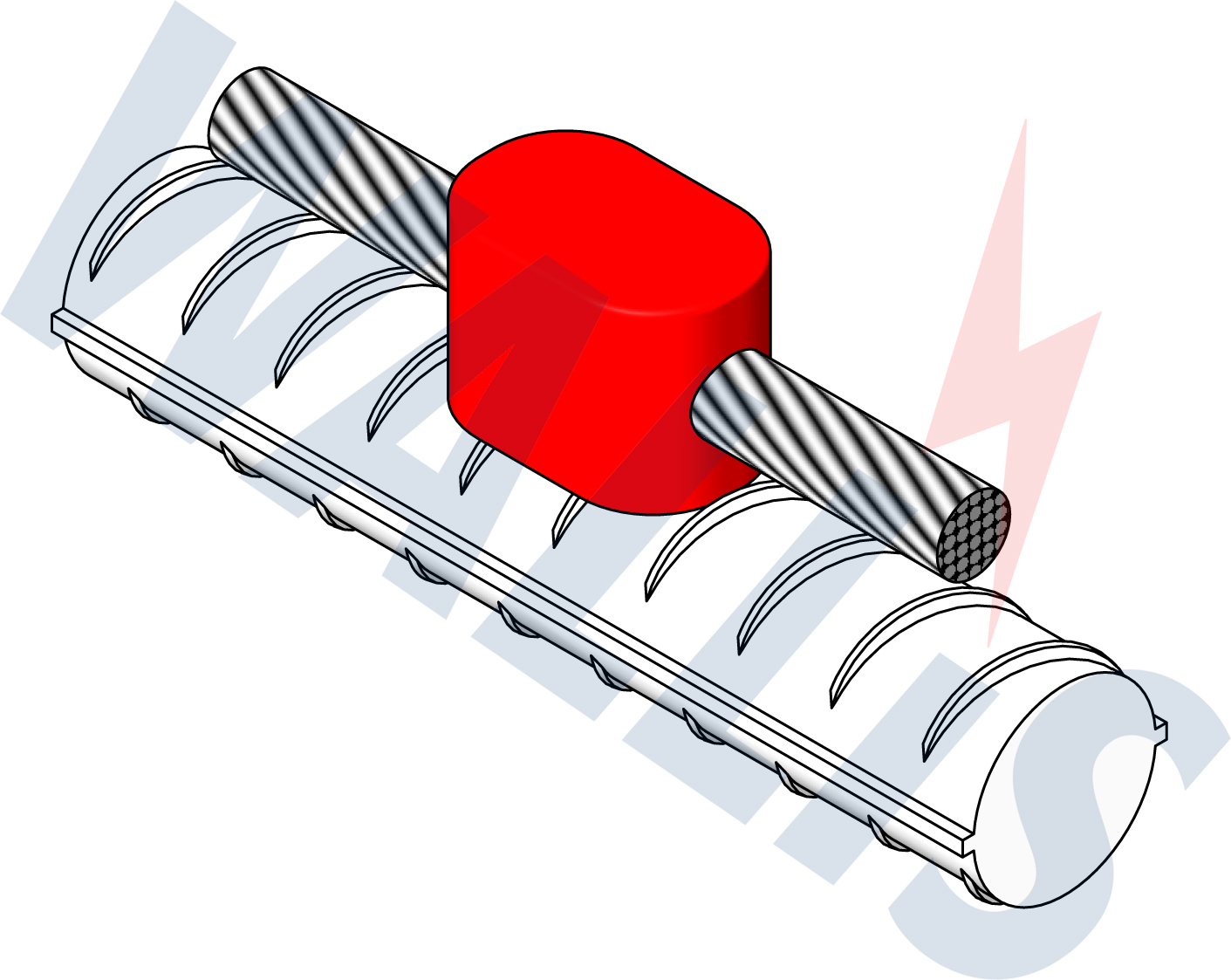 In-situ image of a cable to rebar welding connection