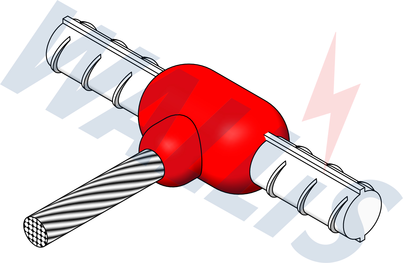 In-situ image of a cable to rebar welding connection