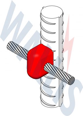 In-situ image of a cable to rebar welding connection