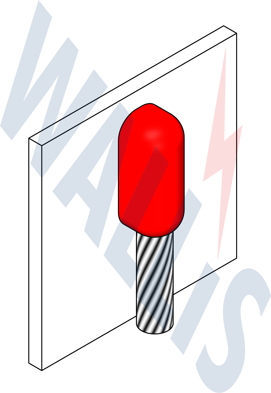 In-situ image of a cable to steel surface welding connection