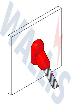 In-situ image of a cable to steel surface welding connection