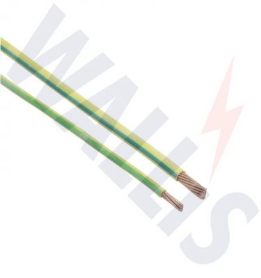 An image of the green and yellow pvc insulated stranded copper conductor