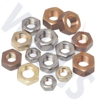 An image of phosphot bronze, brass and stainless steel Wallis hexagon nuts