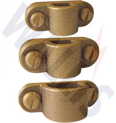 An image of 3 different sizes of Wallis metallic cable clips