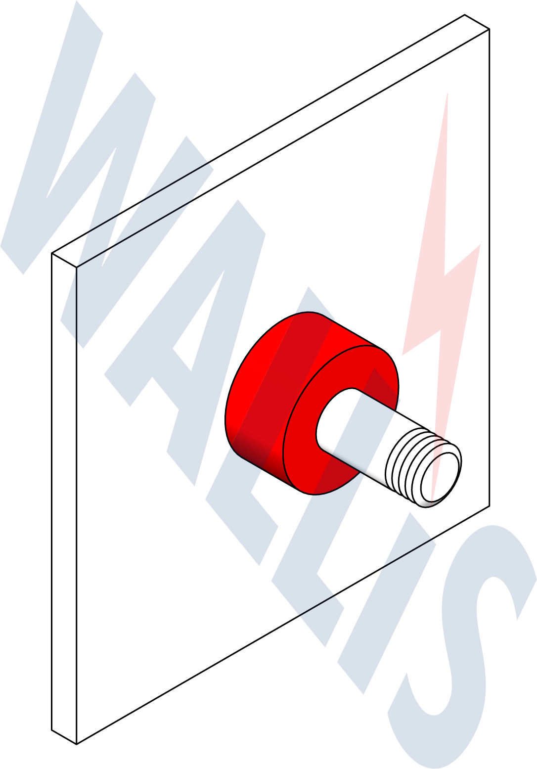 In-situ image of a stud to steel surface welding connection