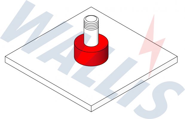 In-situ image of a stud to steel surface welding connection