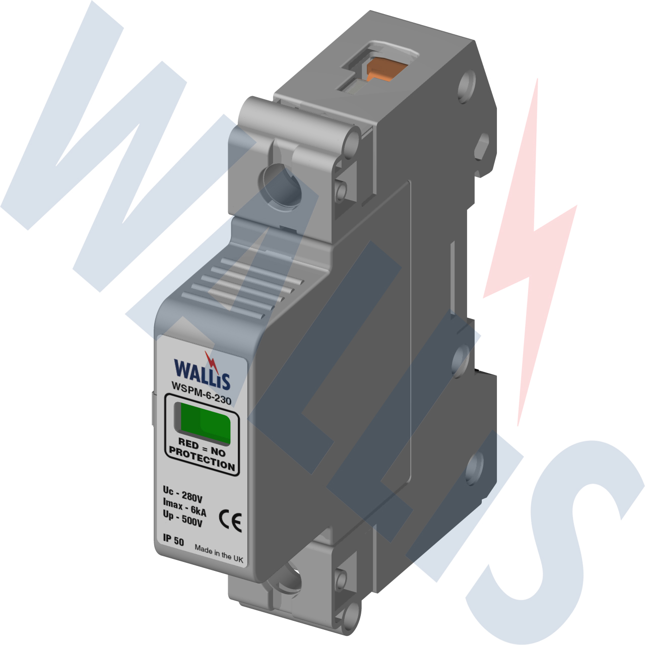 The WSP1M-6-230 Wallis mains distribution protection surge protector