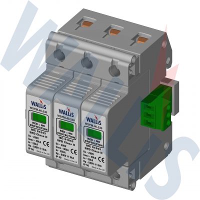 The WSP3M-40-230R Wallis mains distribution protection surge protector