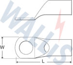 Dimensional drawing of a compression terminal