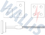 Dimensional drawing of a earth bonding point with a pre welded tail