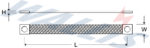 Dimensional drawing of flexible copper braid bonds