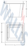 Dimensional drawing of a heavy duty earth inspection pit