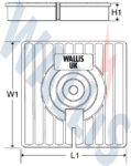 Dimensional drawing of a heavy duty earth inspection pit lid