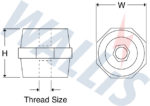 Dimensional drawing of an insulator