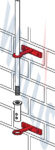 In-situ image of side mounting air rod brackets securing an air rod and rod to cable coupling