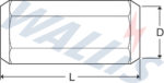 Dimensional drawing of a threaded coupler