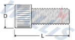 Dimensional drawing of a threaded driving head