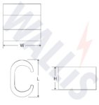 Dimensional drawing of a c crimp connector