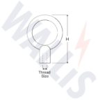 Dimensional drawing of an eyebolt