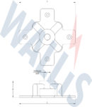 Dimensional drawing of a flat air rod saddle