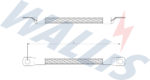 Dimensional drawing of a flexible circular copper braid bond