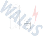 Dimensional drawing of a hv surge counter coupling