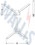 Dimensional drawing of a multi-point