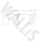 Dimensional drawing of side mounting air rod brackets