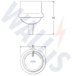 Dimensional drawing of a static earth receptacle