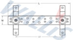 Dimensional drawing of a telecommunication earth bar