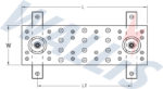 Dimensional drawing of a telecommunication main earth bar