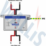 Wiring diagram of a WSP-DBP-24-6 data line surge protector