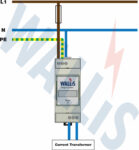 Wiring diagram of a WSP-SC100 surge event monitor