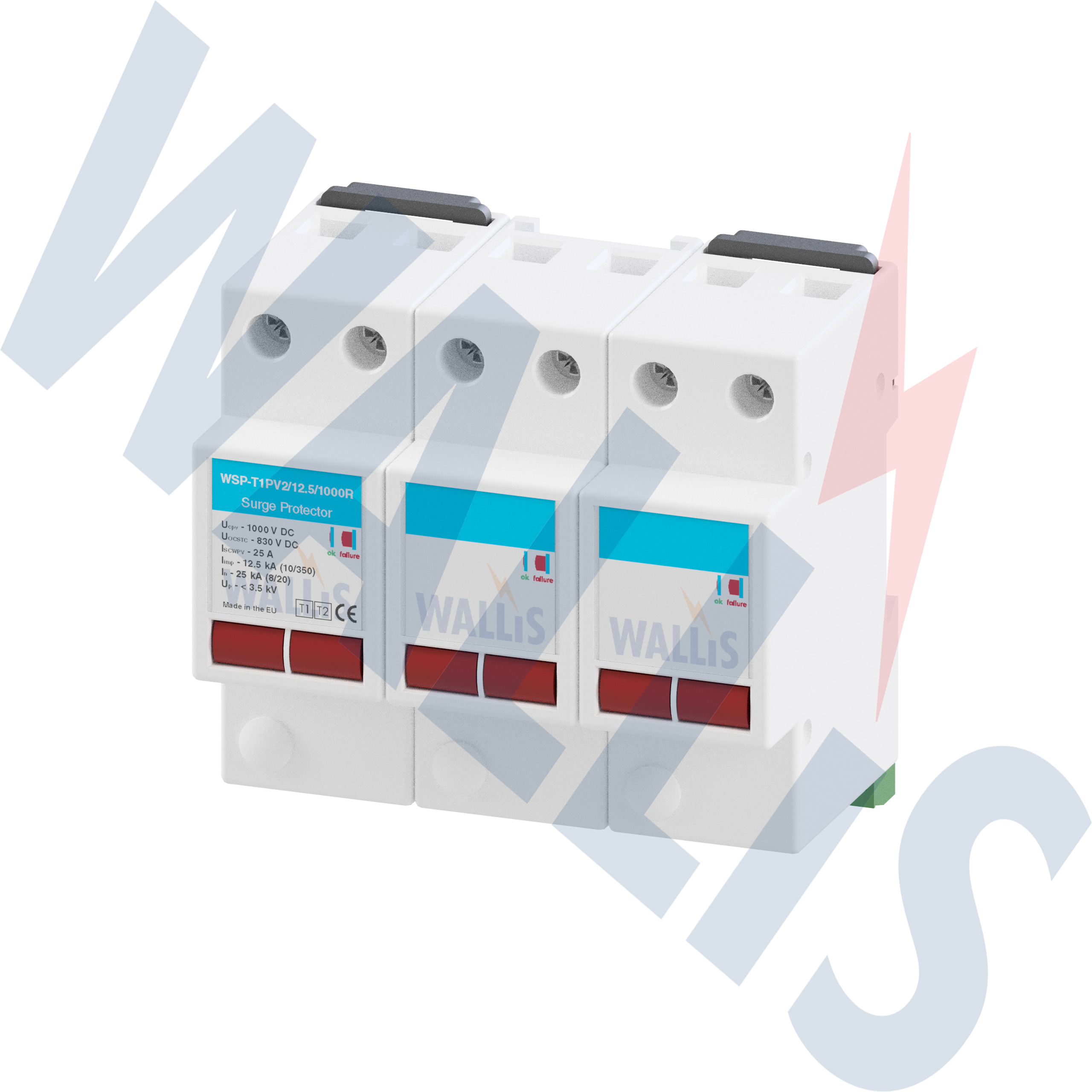 The WSP-T1PV2-12.5-1000R Wallis photovoltaic surge protector