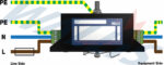 Wiring diagram of a WSP240-16A mains single circuit surge protector