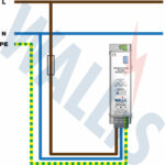 Wiring diagram of a WSP240M1 distribution surge protector