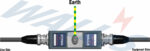 Wiring diagram of a WSPTHINNET data line surge protector