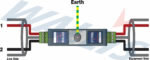 Wiring diagram of a WSPCCTV-T data line surge protector