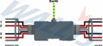 Wiring diagram of a WSPTLP-4 telecom surge protector