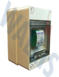 An image of a Wallis single phase surge protection device in a plastic enclosure